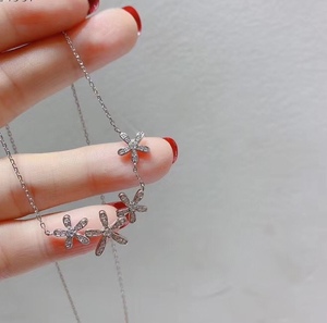 香港正生s925银饰纯银小花项链女日韩时尚ins小众百搭 网红锁骨链