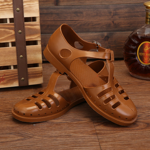 电影监狱风云周润发同款拖鞋工作橡胶包头复古怀旧老式凉鞋配衣服