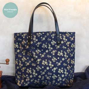 【小袁家】樱花和风帆布包单肩皮带包拉链大容量女日式文艺加厚森