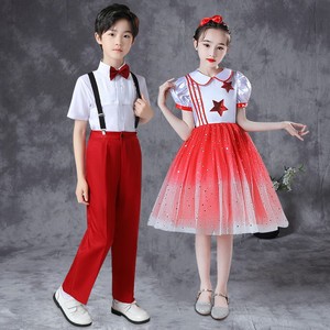 六一儿童演出服中国风表演服中小学生大合唱团红歌朗诵主持人礼服