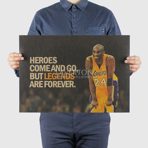 科比海报复古牛皮纸nba励志宿舍墙壁装饰自粘画球星巨幅贴画kobe