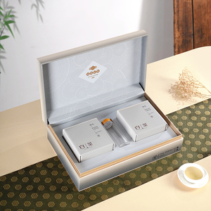 新款安吉白茶包装盒靖安白茶茶叶罐高档精致空礼盒通用半斤铁罐装