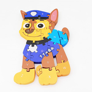 汪汪队阿奇拼木拼图拼板益智木质玩具拼装数字认知英文字母幼儿园