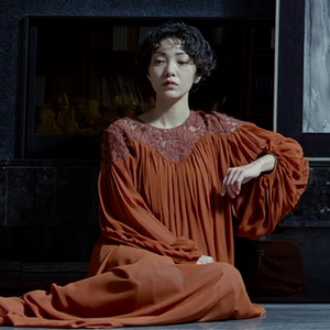 郭采洁姜喜宝同款衣服女秋季蕾丝拼接泡泡袖长袖连衣裙睡裙居家服