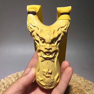 黄杨实木弹弓木质木制原木胖飞虎精雕刻纯手工反曲飞虎叉木头扁皮