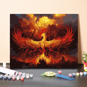 数字油彩画凤凰