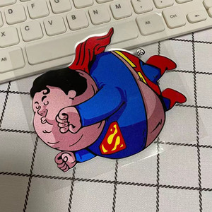 临捷创意个性反光车贴纸汽车摩托车电动车装饰贴花超人贴胖飞人