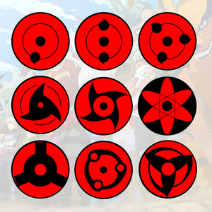 卡卡西火影忍者写轮眼合集三勾玉万花筒眼睛标志反光防水汽车贴纸