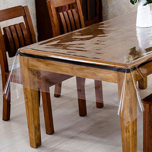 透明桌布软玻璃防水免洗塑料台布餐桌保护膜下垂软皮薄款桌垫0.3
