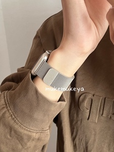 适用苹果表带 彩色米兰尼斯金属apple watch8 iwatch6/5/4/3/2/SE