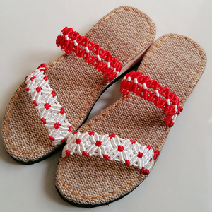 手工编织 5号线中国结 小菊花居家凉拖简约夏季凉鞋拖送教程 包邮