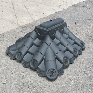 围墙瓦堵头37双面墙头瓦专用封头仿古一体瓦片封边装饰琉璃瓦顶盖