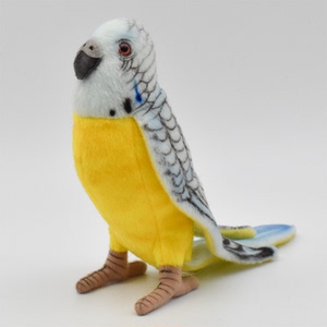 hansa进口 小鸟玩偶公仔-4653蓝色虎皮鹦鹉15公分 毛绒玩具