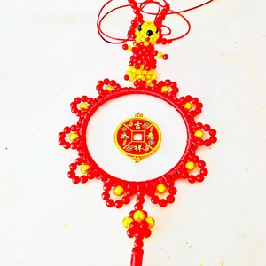 000人付款淘宝diy手工制作满月1岁3岁12岁生日编圆钱锁彩珠金钱锁配件