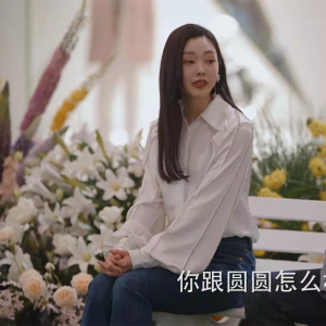 欧韩爱的理想生活宋轶戴希希同款水钻链装饰缎面衬衫女灯笼袖衬衣