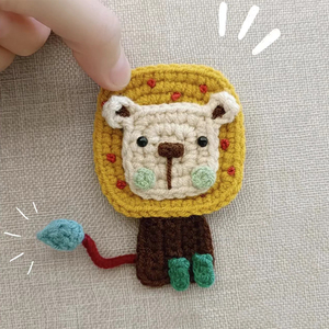 毛线钩针可爱小狮子发夹解闷手工编织diy材料包送女友头绳发卡