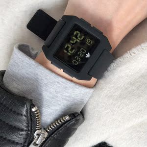 正品 阿迪达斯 adidas archive sp1 复古绿男女纯色硅胶手表