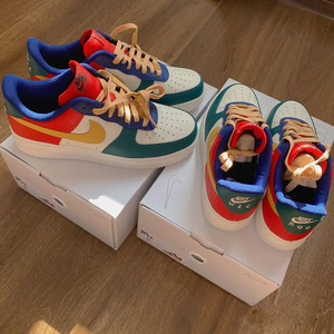 耐克空军一号圣诞配色 nike af1 by you 新款雨林绿定制情侣板鞋