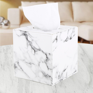 大理石纹皮革纸巾盒 轻奢风水墨卷纸筒现代客厅家用ins北欧抽纸盒