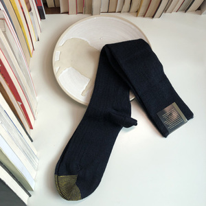 外贸金脚趾袜男精纺羊毛高筒袜长筒袜冬季绅士袜男士商务正装袜子
