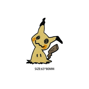 精灵宝可梦谜拟q迷你丘动漫卡通衣服装饰刺绣补丁布贴背胶魔术贴