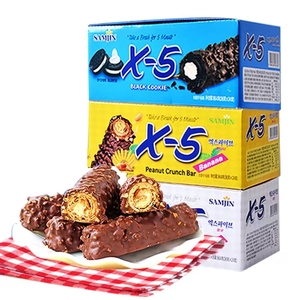 新款韩国进口X5花生夹心巧克力棒36g/支休闲零食能量棒香蕉夹心棒