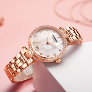 星皇女手表新款女士机械表潮流简约气质ins风钢带时尚防水表正品