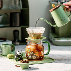 雪昂绿色手冲咖啡套装v60滤杯玻璃咖啡壶滴滤式分享壶泰摩磨豆机