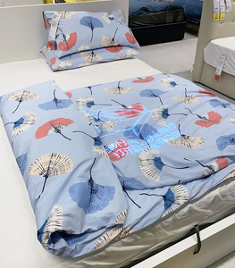 宜家 被套和枕套床上用品全棉被套纯棉 被罩单人学生宿舍三件套