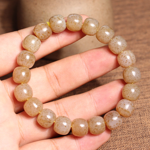 方言和田玉精品放巨漏新疆且末料油润麻糖老型珠男女款手串手链x