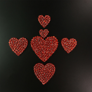 2020新款水晶水钻红色心形补丁衣服刺绣布贴布料鞋子裤子装饰