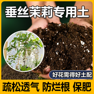 垂丝茉莉专用营养土疏松透气无虫混合土载花育种黑土植物通用型秧