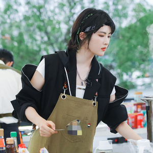 欧洲中餐厅5姚安娜同款21款黑色宽松短款西装领外套设计感夹克衣