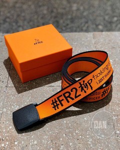 东京蛋蛋日本代购潮牌 vanquish fr2柳兔子logo桔色休闲潮酷腰带