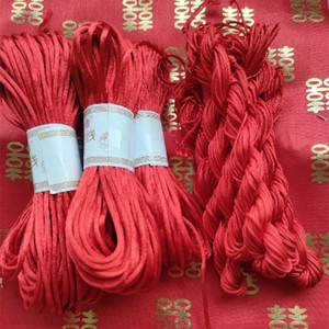 结婚红头绳挂金器红绳喜字丝带红布带绑嫁妆红线女家出嫁婚庆用品