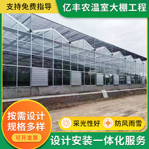 农业种植玻璃温室大棚 玻璃大棚蔬菜花卉养殖棚 智能温室花棚