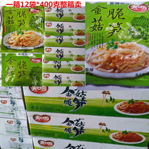 爽口园金菇脆笋 即食笋爽口园美味烤笋400克12袋整箱包邮