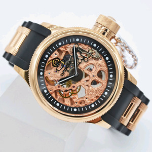 正品invicta一米劳镂空霸气蓝宝石镜面背透自动男士机械手表1090