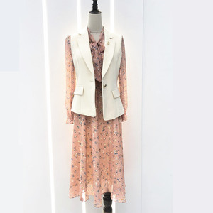 衣汇媛ys21216实体店女装2022春季时尚碎花雪纺连衣裙马甲套裙559