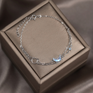 jg月亮水晶手链女生ins小众设计2021年新款纯银闺蜜生日礼物手饰