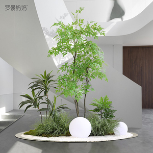 北欧风仿真南天竹组合植物造景假树绿植盆景室内落地橱窗景观装饰