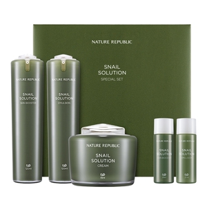 韩国naturerepublic自然乐园蜗牛爽肤水乳液套装保湿滋养镇定肌肤