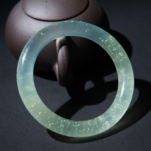 岫玉手镯圆条手镯柚玉高冰玉镯辽宁岫岩玉冰种蚰岩玉釉玉铀岩直播