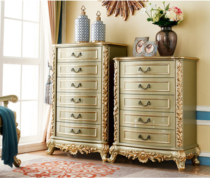 法式六斗柜五斗柜香槟色卧室收纳柜储物内衣柜欧式置物柜佛山家具