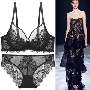 001人付款天猫栀维密蕾丝性感文胸套装维多超薄内衣女利亚薄款透明