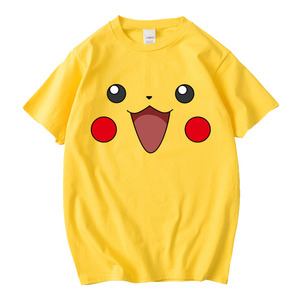 口袋妖怪皮卡丘短袖t恤 神奇宝贝 周边 宠物小精灵 黄色纯棉衣服