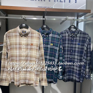 plory男装专柜正品国内代购22年秋款经典格纹衬衫poycc3801p-598