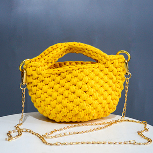 泫雅手工编织包包手织钩针单肩斜跨自制手编零钱包diy毛线材料包