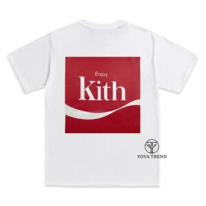 kith coca cola enjoy 可口可乐联名款刺绣logo 男女圆领 短袖t恤