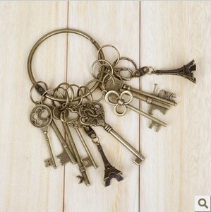 复古大管家生日礼品  仓库大钥匙环 圈 串 扣 金属钥匙链饰品